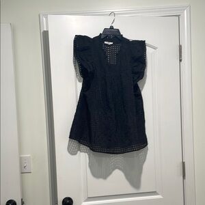 Black Eyelet Blouse